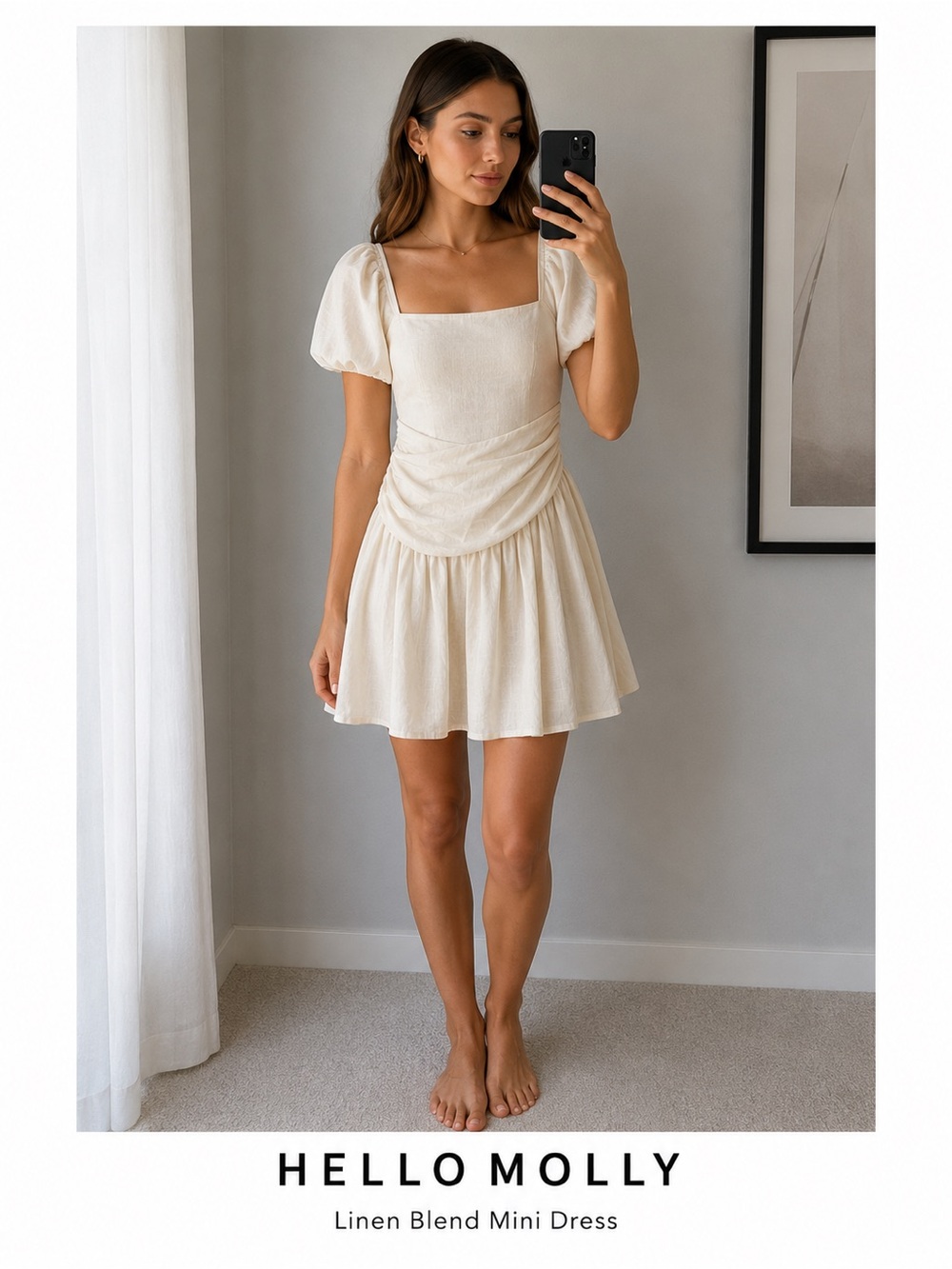 HELLO MOLLY Linen Blend Mini Dress – NWT | Size XL (US 10)